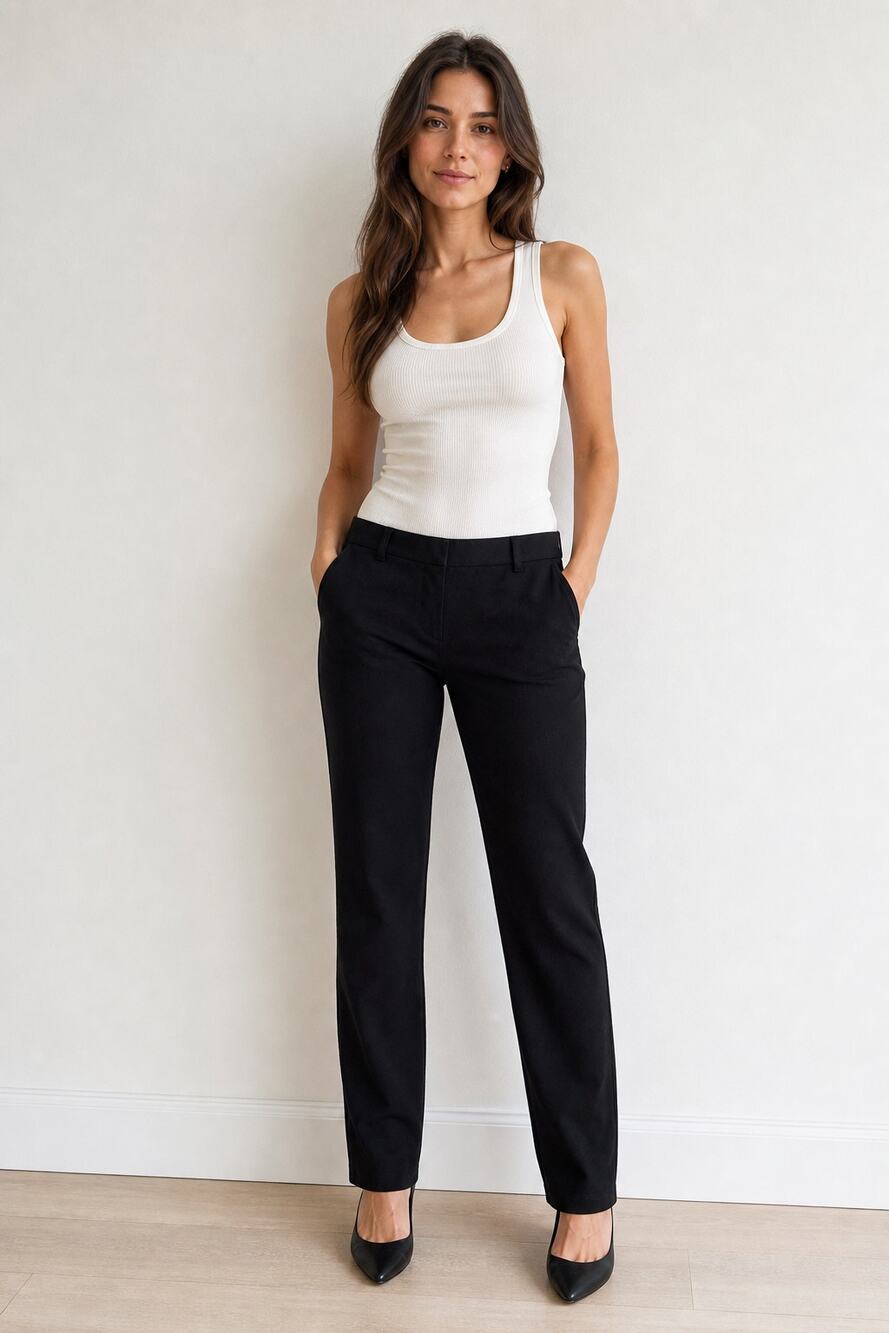 Quince Black Mid-Rise Pants Medium Women - Picture 1 of 8